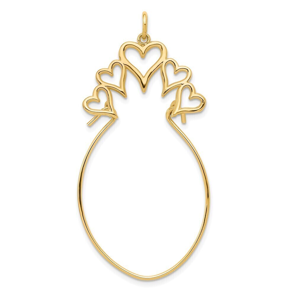Million Charms 10k Yellow Gold 5-Hearts Charm Holder Genuine Gold